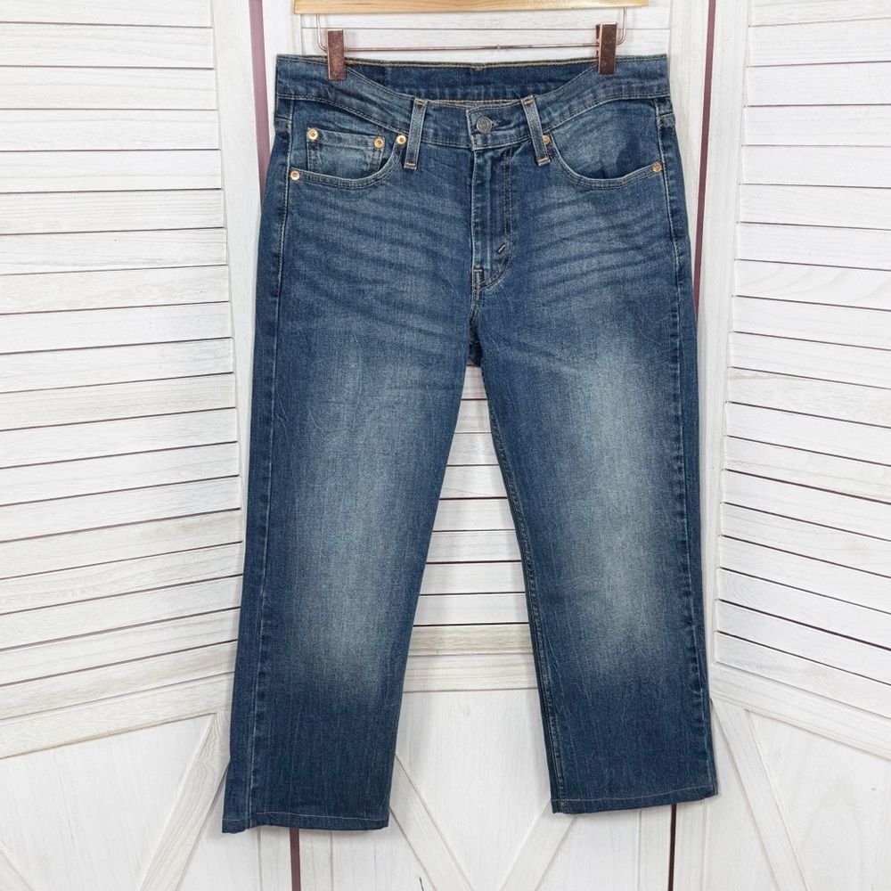 Levi's 514 Jeans Women Size 30 Blue Custom‎ Crop Straight Leg Mid Rise Relaxed